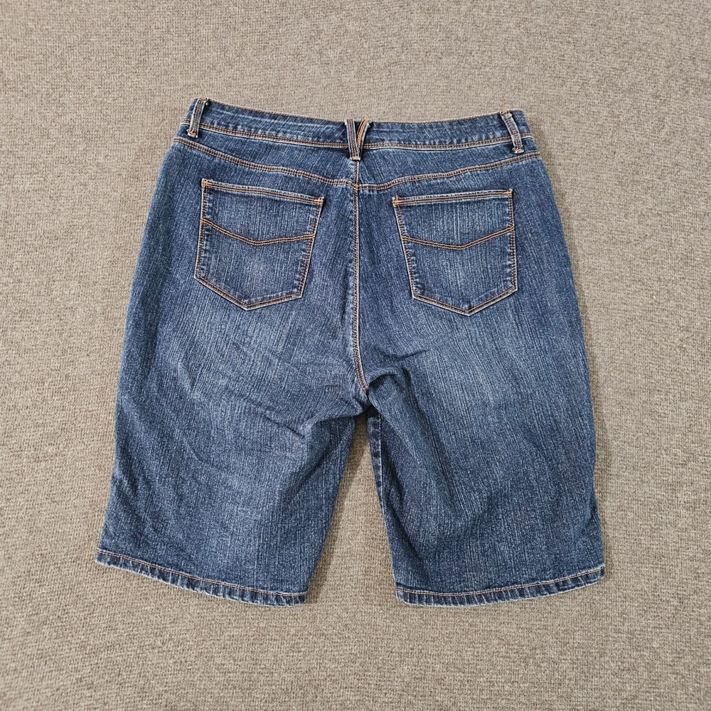Gloria Vanderbilt Womens Bermuda Denim Shorts Blue Slimming Effect Size 10 - Picture 2 of 8